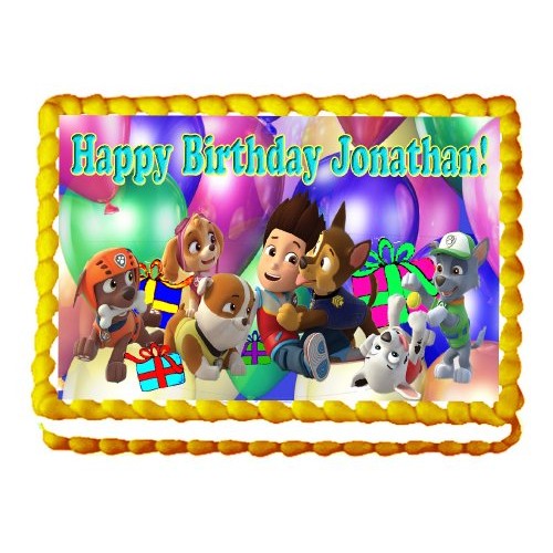 Paw Patrol Birthday Party 1/4 Sheet Edible Photo Birthday Cake