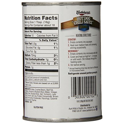 Castleberrys Hot Dog Chili Sauce, 10 Ounce Pack Of 24