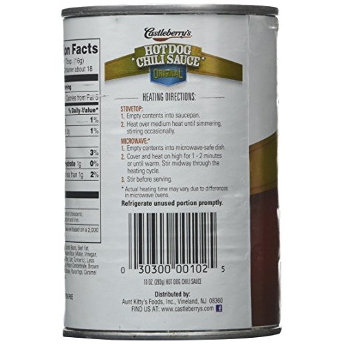 Castleberrys Original Hot Dog Chili Sauce 10 oz Cans 3 Pack