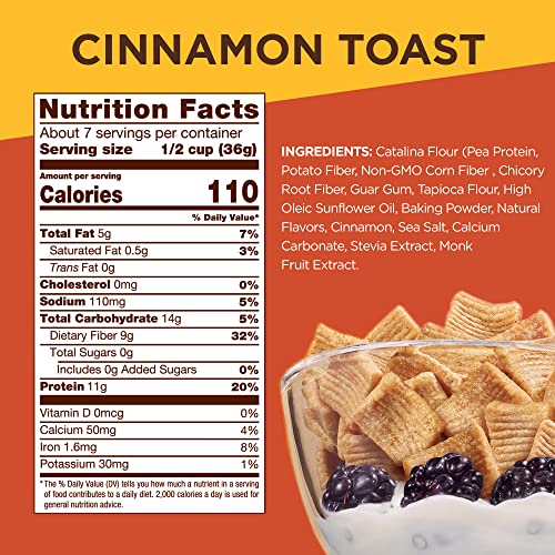 Catalina Crunch Cinnamon Toast Keto Cereal 4 Pack 9oz Bags | L...