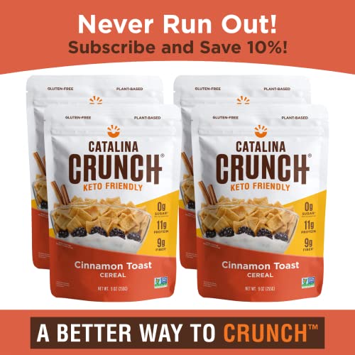 Catalina Crunch Cinnamon Toast Keto Cereal 4 Pack 9oz Bags | L...