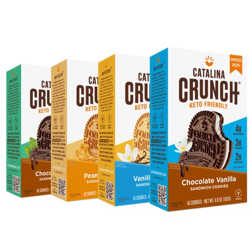 Catalina Crunch Sandwich Cookies Variety Pack 4 Flavors, 6.8 O...