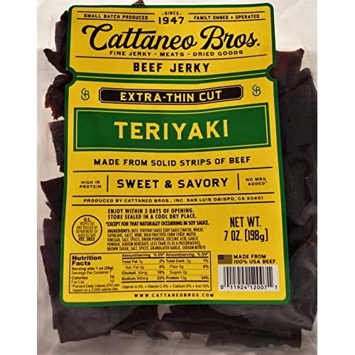 Cattaneo Bros. - Extra-Thin Cut Natural Beef Jerky, 7 Ounce Ter