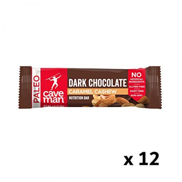 Caveman Foods Paleo-Friendly Nutrition Bar Dark Chocolate Almond