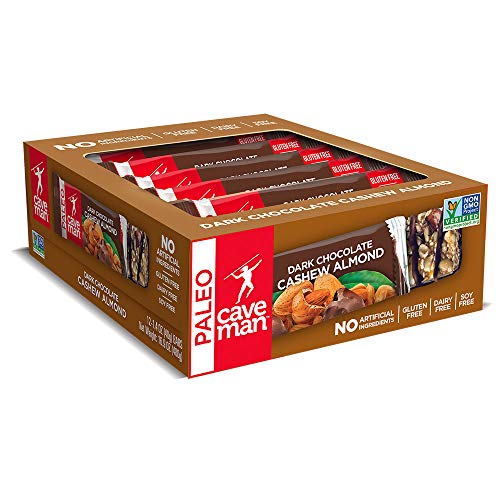 Caveman Foods Paleo-Friendly Nutrition Bar Dark Chocolate Cashew