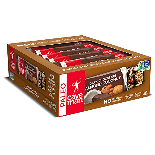 Caveman Foods Paleo-Friendly Nutrition Bar Dark Chocolate Almond