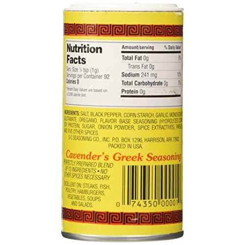 Cavender All Purpose Greek Seasoning 3.25 Oz