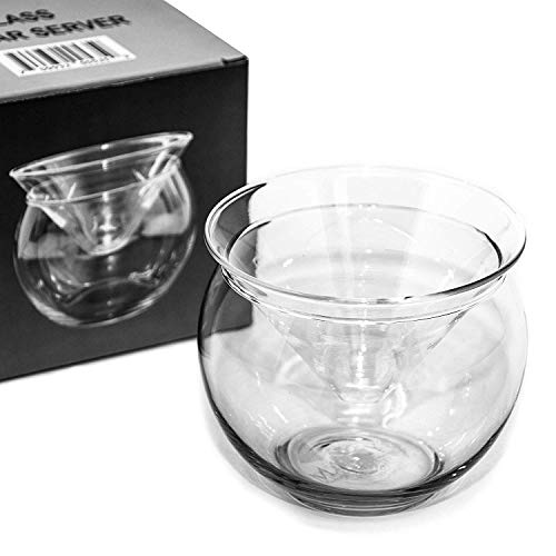 Glass Caviar Server - Up To 3 Serving - Caviar Plate Plus Bowl F