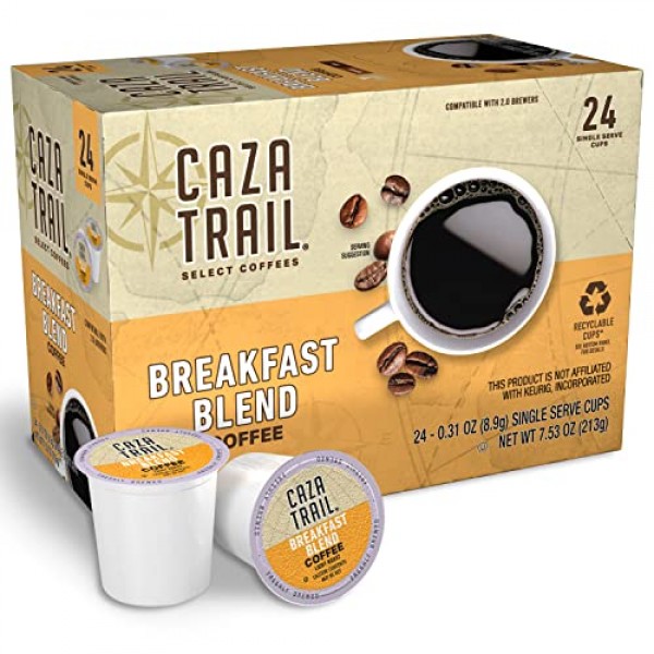 Caza Trail Coffee, Breakfast Blend, 24 Single Serve Cups