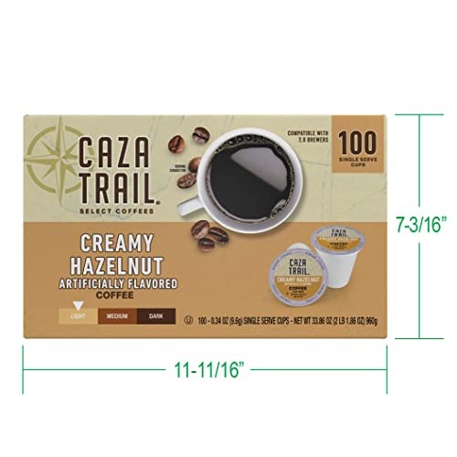 Caza Trail Coffee, Creamy Hazelnut, 100 Single Serve Cups