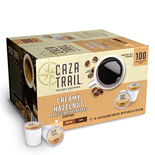 Caza Trail Coffee, Creamy Hazelnut, 100 Single Serve Cups