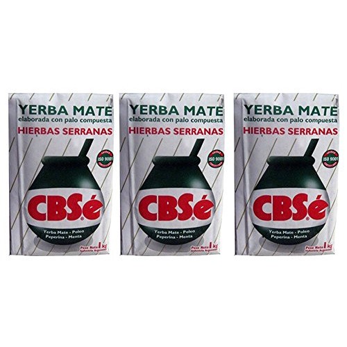 Yerba Mate Cbse X 3 Kg Argentina Green Tea 6.6 Lb Natural Herb B