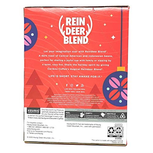 Caribou Coffee Reindeer Blend Coffee K Cups - Pack Of 2 Boxes -