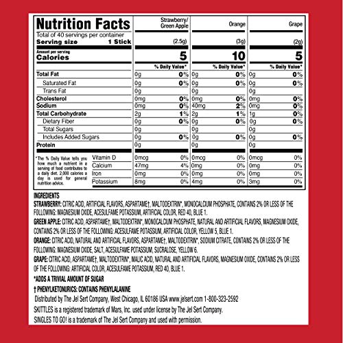 Skittles Zero Sugar Low Calorie Singles To Go Bulk Variety Pack