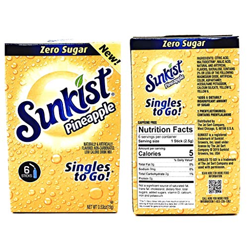Sunkist Zero Sugar Singles To Go Bulk Variety Pack - 4 Flavors -