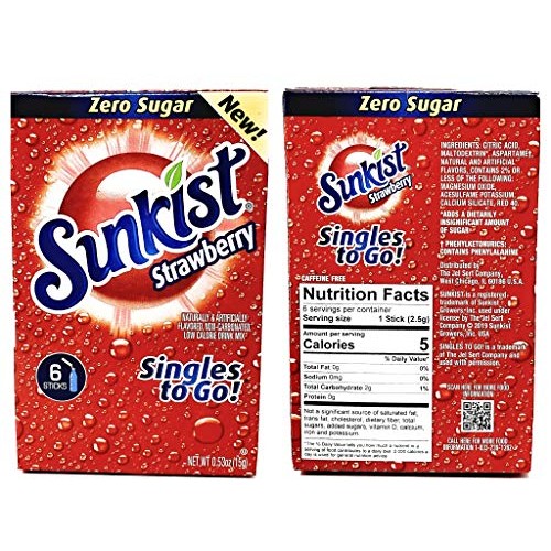 Sunkist Zero Sugar Singles To Go Bulk Variety Pack - 4 Flavors -