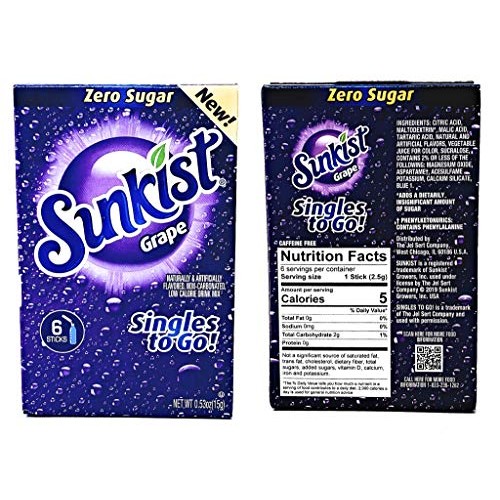 Sunkist Zero Sugar Singles To Go Bulk Variety Pack - 4 Flavors -