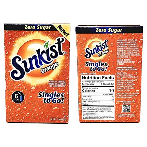 Sunkist Zero Sugar Singles To Go Bulk Variety Pack - 4 Flavors -