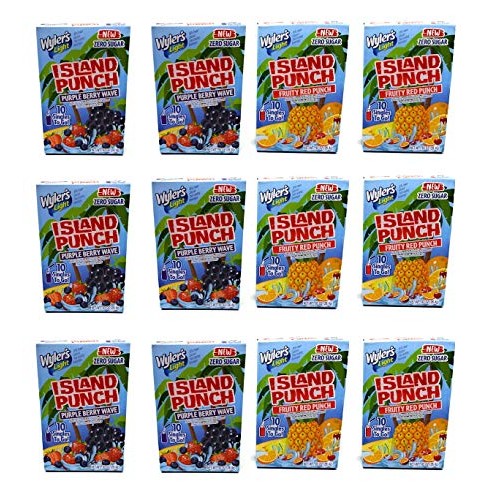 Wylers Light Island Punch Singles To Go - Bulk Variety Pack - Su