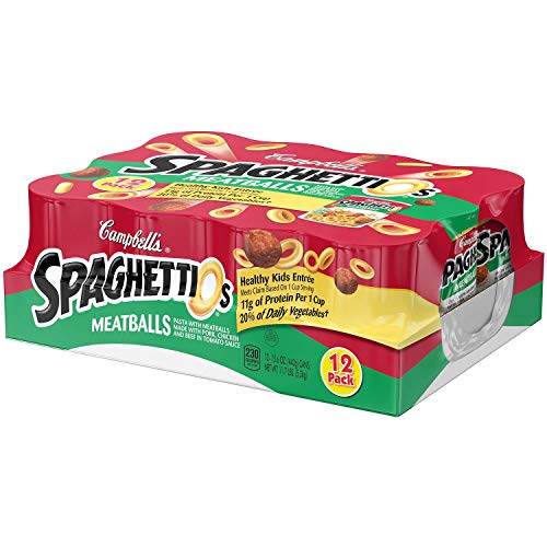 Spaghetti Canned Pasta With Meatballs 15.6 Oz, 12 Pk. No Artif