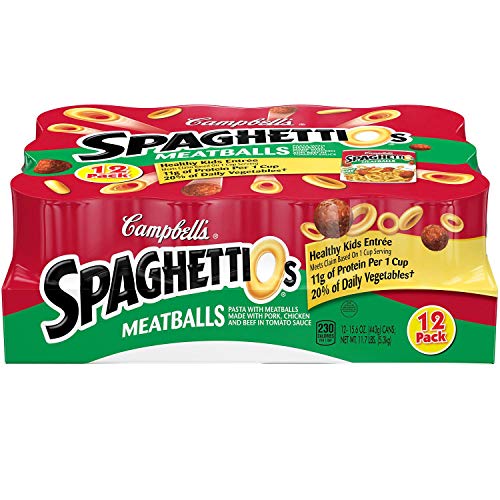 Spaghetti Canned Pasta With Meatballs 15.6 Oz, 12 Pk. No Artif