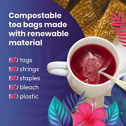 Organic Hibiscus Tea -100 Tea Bags | Organic Herbal Tea From Sin...