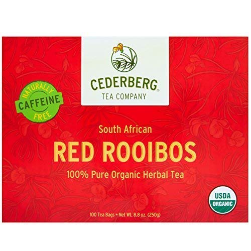 Red Rooibos Tea 100 Teabags Usda Organic - Naturally Caffeine Fr