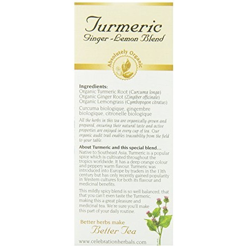 Celebration Herbals Organic Turmeric Ginger Lemon Blend, 24 Bags