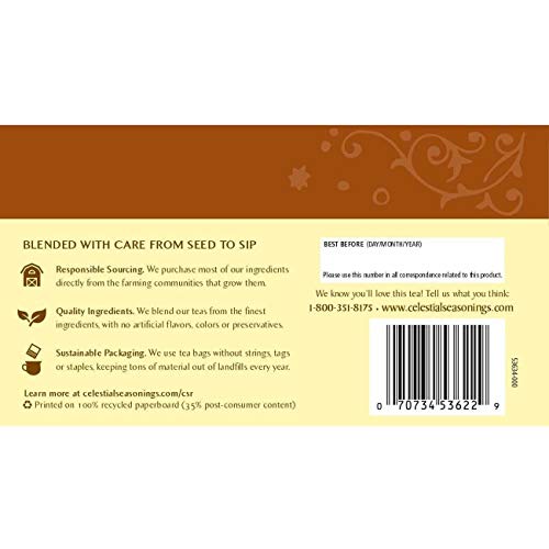 Celestial Seasonings Fireside Vanilla Spice Herbal Tea, Pack Of 2