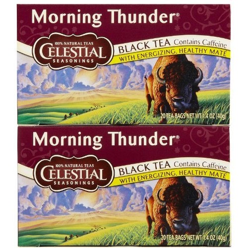 Celestial Seasonings Morning Thunder Tea Bags - 20 Ct - 2 Pack