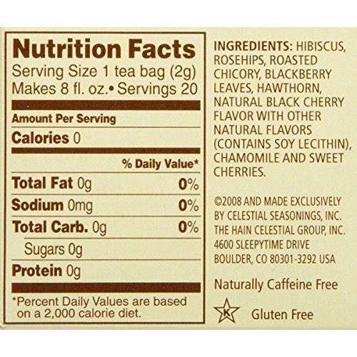 Celestial Seasonings Black Cherry Berry Tea Bags, 20 Ct, 2 Pk