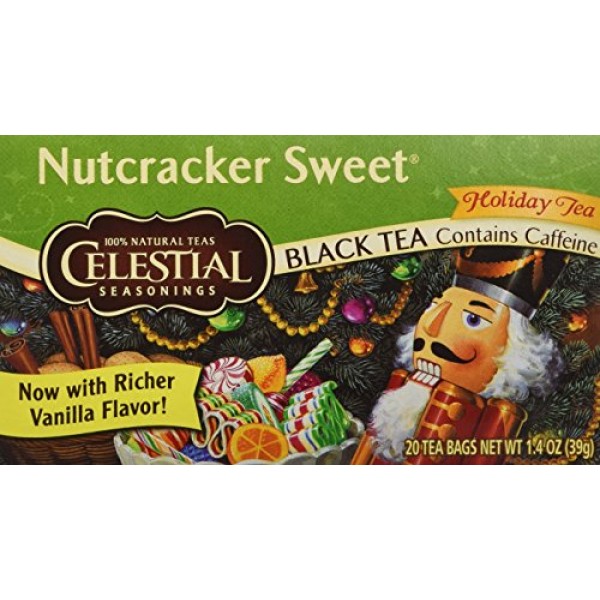 Celestial Seasonings Black Tea, Nutcracker Sweet, 20 Count Pack...