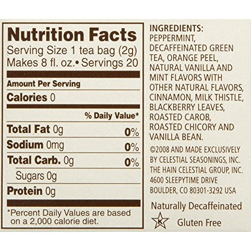 Celestial Seasonings Candy Cane Decaf Green Tea Bags, 20 Ct, 2 Pk