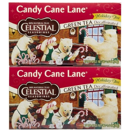 Celestial Seasonings Candy Cane Decaf Green Tea Bags, 20 Ct, 2 Pk