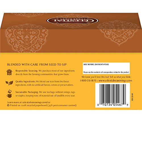Celestial Seasonings Chai Tea, Decaf India Spice, 20 Count Pack