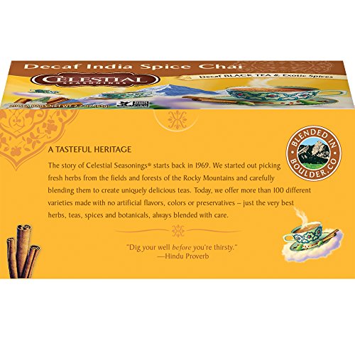 Celestial Seasonings Chai Tea, Decaf India Spice, 20 Count Pack