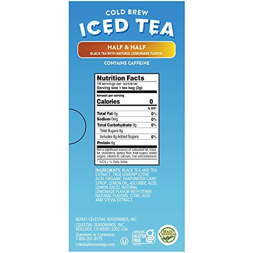 Celestial Seasonings Cold Brew Half & Half, 18 Count