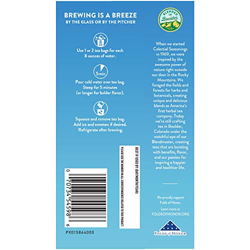 Celestial Seasonings Cold Brew Iced Tea, Red, White & Blueberry,...