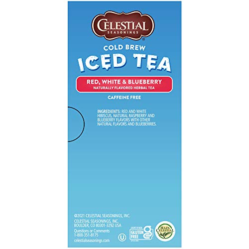 Celestial Seasonings Cold Brew Iced Tea, Red, White & Blueberry,...