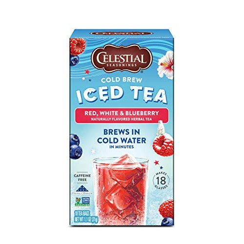 Celestial Seasonings Cold Brew Iced Tea, Red, White & Blueberry,...
