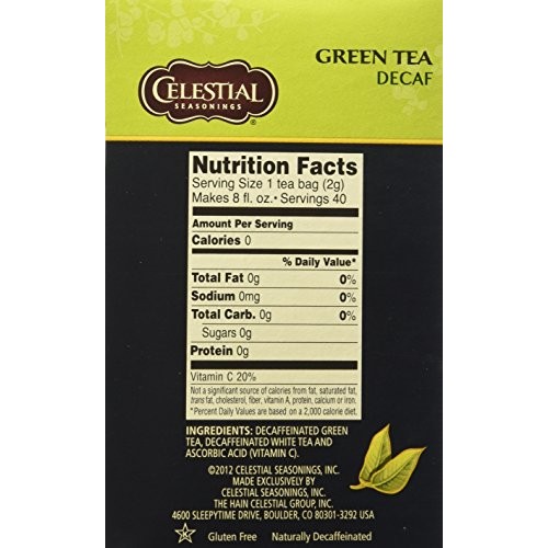 Celestial Seasonings Decaf Green Tea Bags - 40 Ct