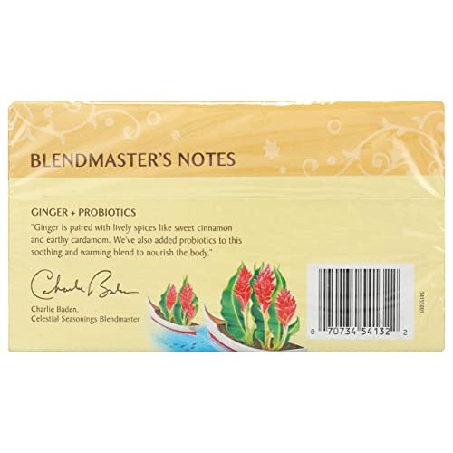 Celestial Seasonings Ginger & Probiotics Herbal Tea, 20 CT