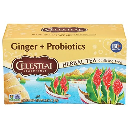 Celestial Seasonings Ginger & Probiotics Herbal Tea, 20 CT