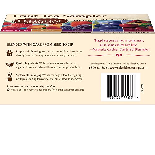 Celestial Seasonings Herbal Tea, Fruit Tea Sampler, 18 Count
