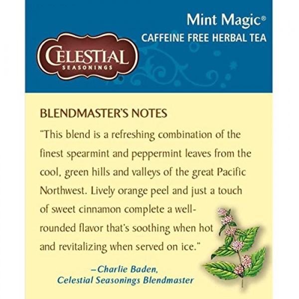 Celestial Seasonings Herbal Tea, Mint Magic, 20 Count Pack of 6