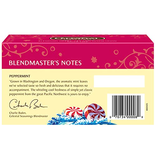 Celestial Seasonings Herbal Tea, Peppermint, 20 Count Pack Of 6