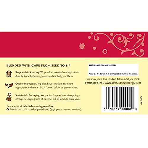 Celestial Seasonings Herbal Tea, Peppermint, 20 Count Pack Of 6