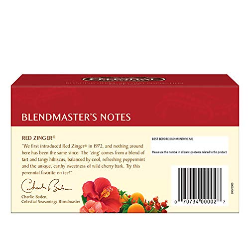 Celestial Seasonings Herbal Tea, Red Zinger, 20 Count Pack Of 6