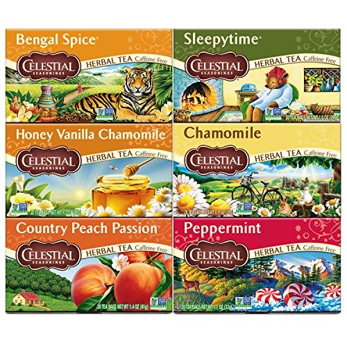Celestial Seasonings Herbal Tea Variety Pack, 20 Count Pack Of 6