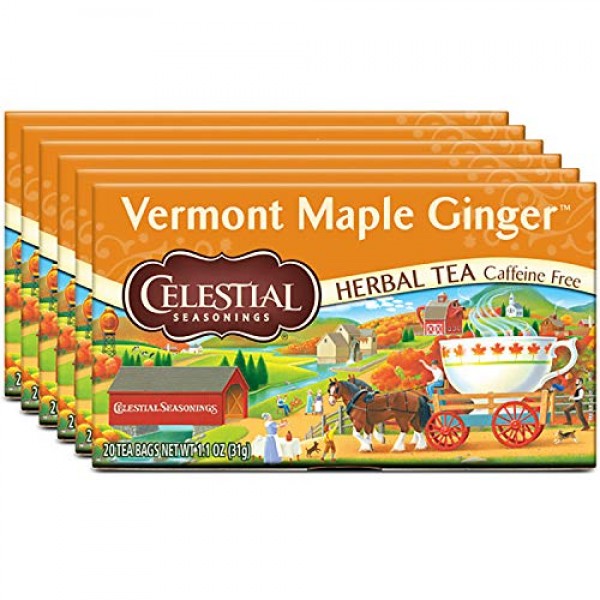 Celestial Seasonings Herbal Tea, Vermont Maple Ginger, 20 Count ...